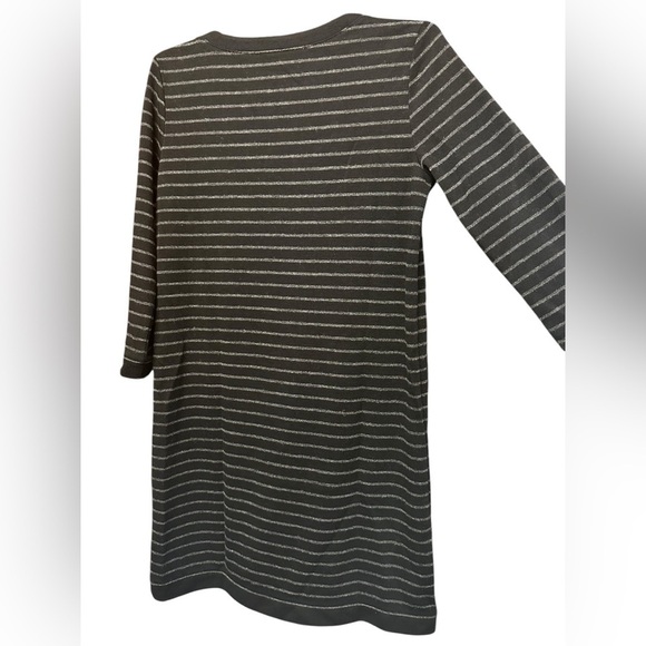 Ann Taylor Loft Tall Gray & Black Stripe Long Sleeve Mini Dress Sz XSP​​​ - Picture 9 of 10